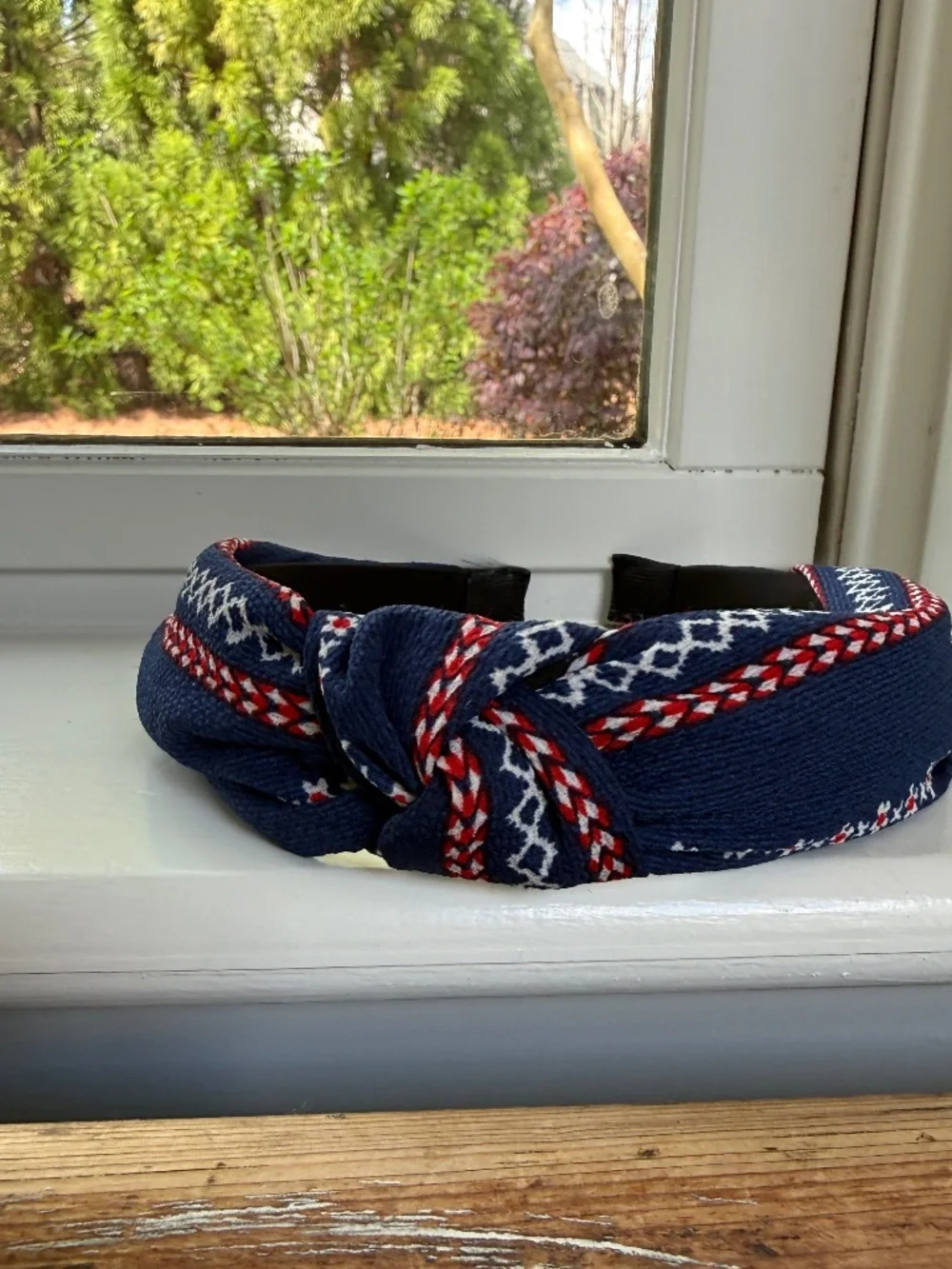 NWOT Anthropologie Red. White, and Blue Top Knot Headband - Picture 2 of 5
